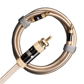 Aurum Subwoofer Cable, Unbalanced, RCA Male to Male, Braided Gold Jacket [3.2FT - 49.2FT]
